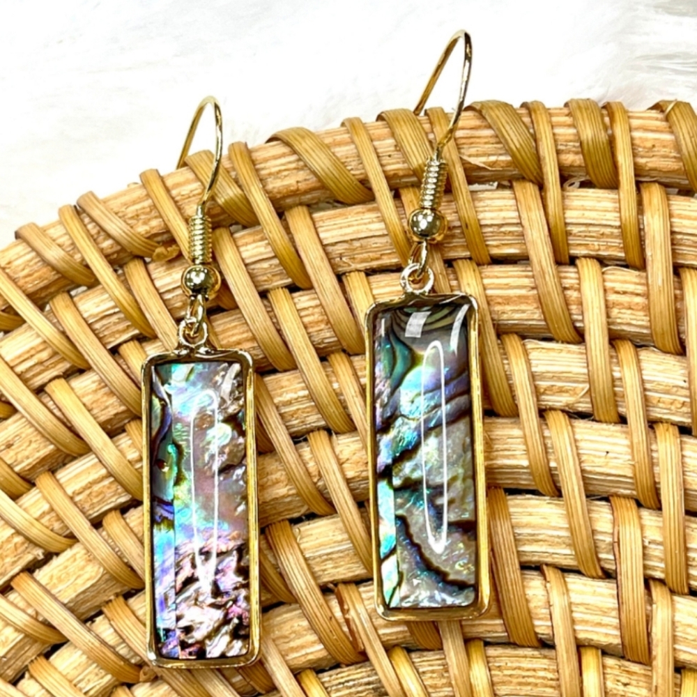 Abalone Shell Dangle Drop Earrings, Brand New, Handmade